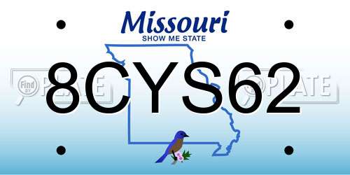 8CYS62 Missouri License Plate