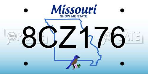 8CZ176 Missouri License Plate
