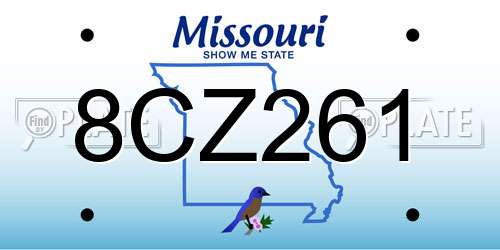8CZ261 Missouri License Plate