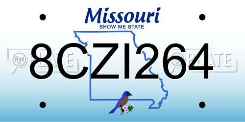 8CZI264 Missouri License Plate