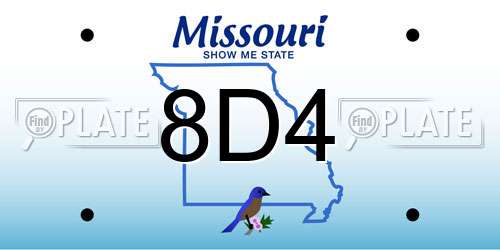 8D4 Missouri License Plate