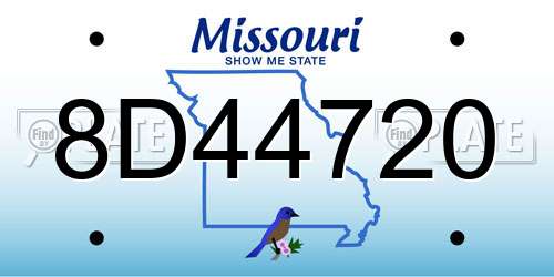 8D44720 Missouri License Plate