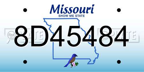 8D45484 Missouri License Plate