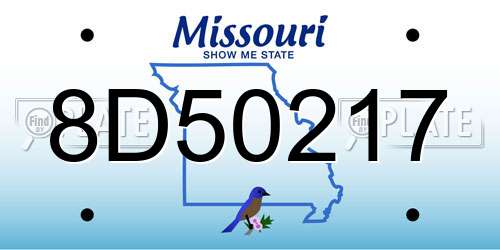 8D50217 Missouri License Plate
