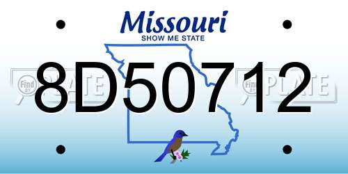 8D50712 Missouri License Plate
