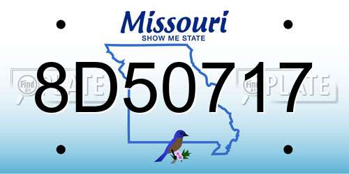 8D50717 Missouri License Plate