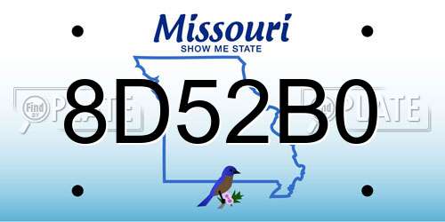 8D52B0 Missouri License Plate