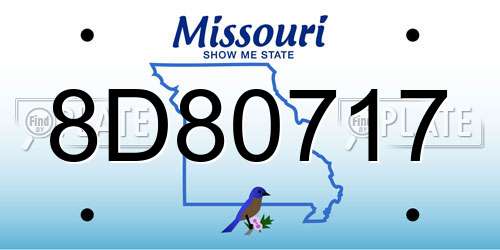 8D80717 Missouri License Plate