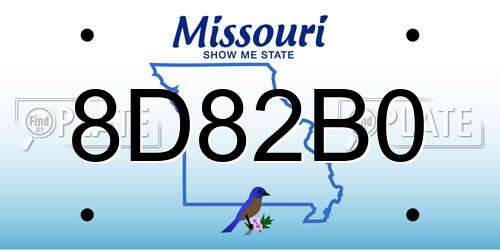 8D82B0 Missouri License Plate