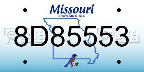 8D85553 Missouri License Plate
