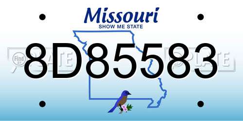 8D85583 Missouri License Plate