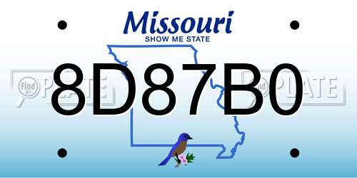 8D87B0 Missouri License Plate