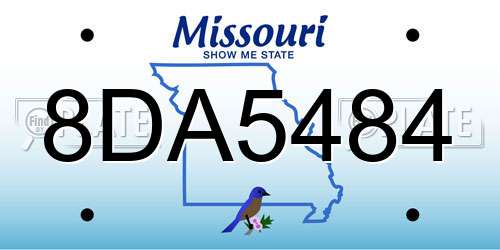 8DA5484 Missouri License Plate