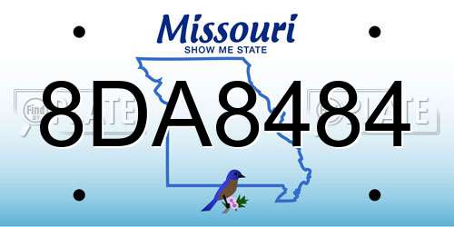 8DA8484 Missouri License Plate