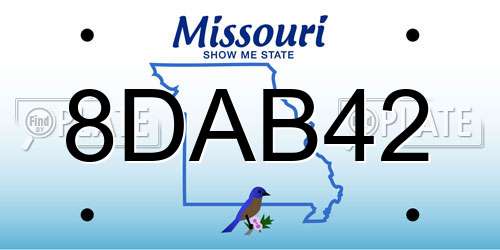 8DAB42 Missouri License Plate