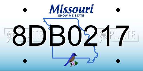 8DB0217 Missouri License Plate