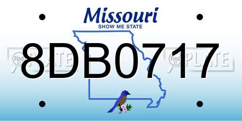 8DB0717 Missouri License Plate