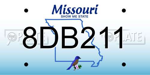 8DB211 Missouri License Plate