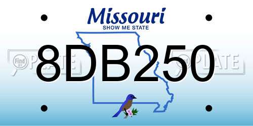 8DB250 Missouri License Plate