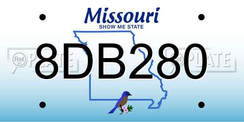 8DB280 Missouri License Plate