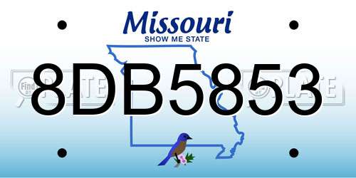 8DB5853 Missouri License Plate