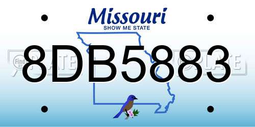 8DB5883 Missouri License Plate