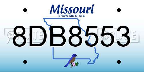 8DB8553 Missouri License Plate