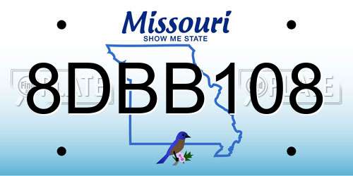 8DBB108 Missouri License Plate