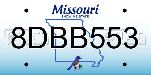 8DBB553 Missouri License Plate