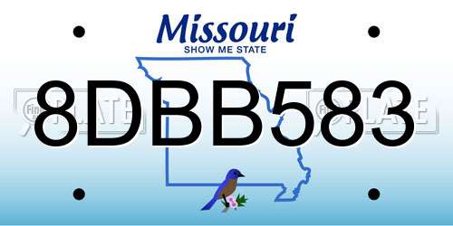 8DBB583 Missouri License Plate