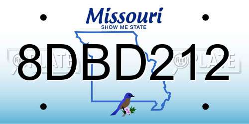 8DBD212 Missouri License Plate