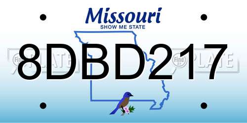 8DBD217 Missouri License Plate