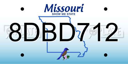 8DBD712 Missouri License Plate