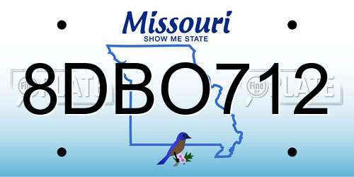 8DBO712 Missouri License Plate