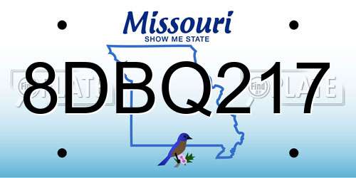 8DBQ217 Missouri License Plate