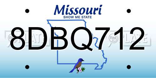 8DBQ712 Missouri License Plate