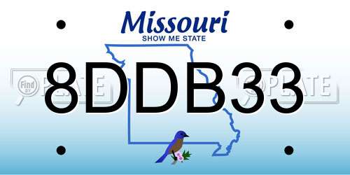 8DDB33 Missouri License Plate