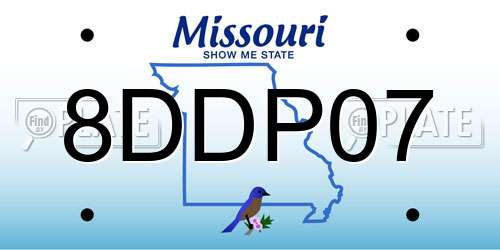 8DDP07 Missouri License Plate