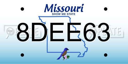 8DEE63 Missouri License Plate