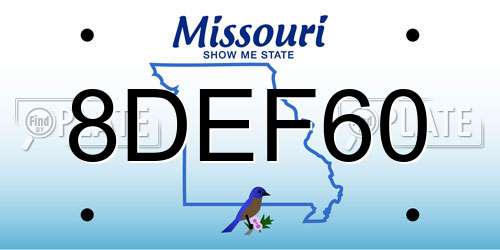 8DEF60 Missouri License Plate