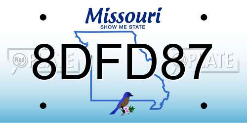 8DFD87 Missouri License Plate