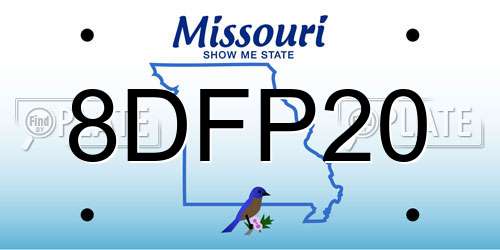 8DFP20 Missouri License Plate
