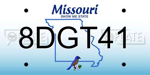 8DGT41 Missouri License Plate