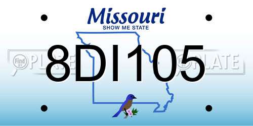 8DI105 Missouri License Plate