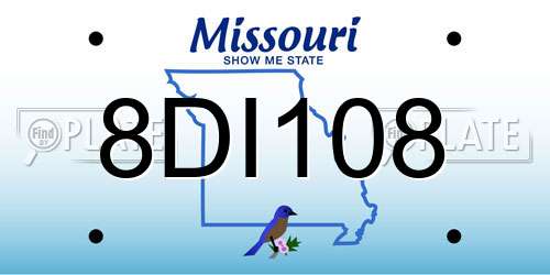 8DI108 Missouri License Plate