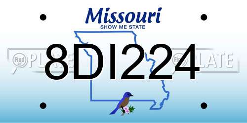8DI224 Missouri License Plate