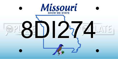 8DI274 Missouri License Plate