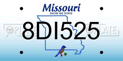 8DI525 Missouri License Plate