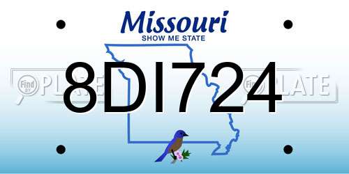 8DI724 Missouri License Plate