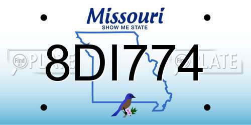 8DI774 Missouri License Plate